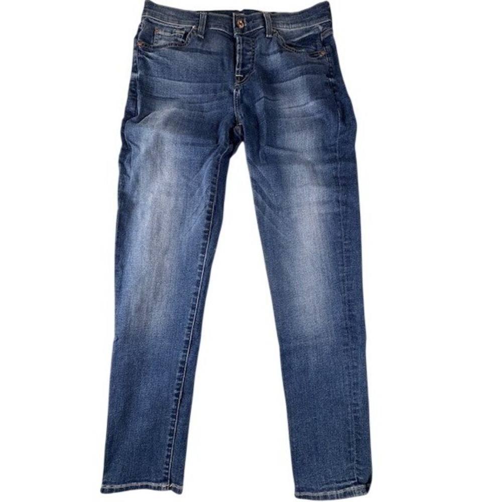 7 For All Mankind Jeans Womens 30 Josefina Skinny Boyfriend Dark Wash Whiskered
